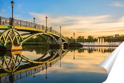   Постер Мост в Царицыно на закате дня