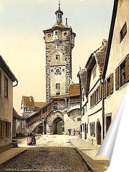   Постер Колокольня , Ротенбург (т.е. об-дер-Таубер), Бавария, Германия. 1890-1900 гг