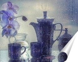   Постер Кофе дождливым утром