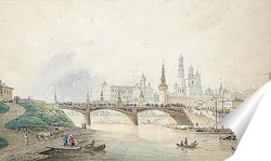   Постер Вид на Московский Кремль со стороны реки