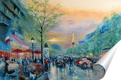  Постер Улицы Парижа (по мотивам Т. Кинкейд)