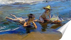   Постер Дети, играющие на пляже, 1904