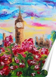   Постер Лондон в розах