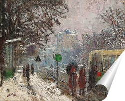  Постер Бульвар Бенау в снегу, Нейи-сюр-Сен