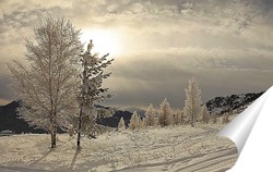   Постер Зима на горе Тёплая