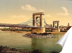   Постер Подвесной мост через Роны, Авиньон, Прованс, Франция.1890-1900 гг