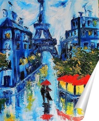   Постер Дождь. Париж. Осень