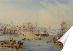   Постер Константинополь от входа в бухту Золотой Рог