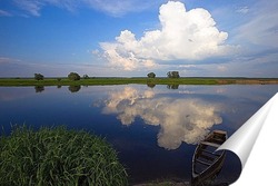  Ночной пейзаж с полной луной