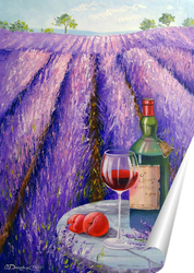   Постер Лаванда, вино и фрукты