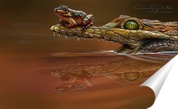   Постер Крокодил и лягушка