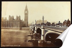   Постер Лондон, Дом Парламента и Вестминстерский мост, 1890
