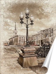   Постер Екатеринбург, вид на Администрацию города