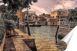   Постер Дворики и каналы Венеции