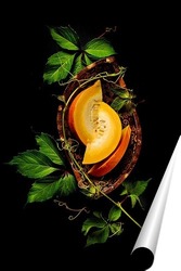   Постер Виньетка с кусочками тыквы