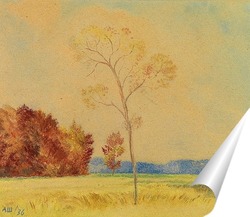  Постер Пейзаж с деревом.