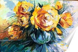   Постер Натюрморт с желтыми розами