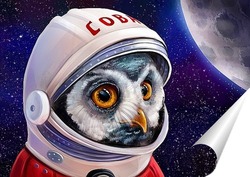   Постер Сова космонавт