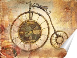   Постер Часы в виде велосипеда