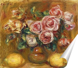   Постер Натюрморт с розами и лимонами