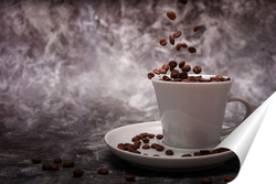   Постер Coffee Cup on marble background	