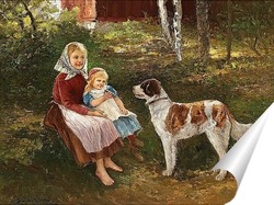   Постер Ребенок и собака
