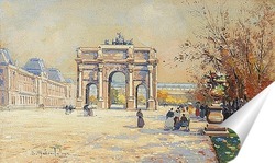   Постер Париж, Сад Тюильри, Карусели Лувра
