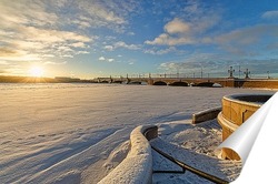   Постер Зимний рассвет на Петровской набережной.