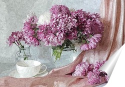   Постер Время розовых хризантем