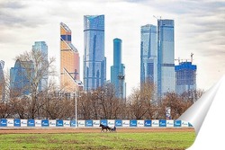   Постер Вид на Москва-Сити со стороны Московского Ипподрома