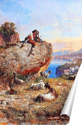   Постер Соррентийский пейзаж и пастух, 1893