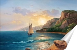   Постер Восход солнца на море