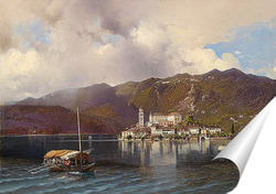   Постер Вид на остров Сан Джулио в Озеро Орта