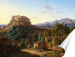   Постер Пейзаж с замком Масса ди Каррара