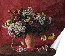   Постер Разноцветье хризантем