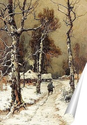   Постер Дорога домой через зимний лес