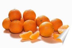  sliced orange in flight