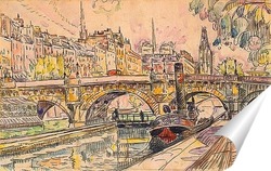   Постер Буксир на Новом мосту, Париж