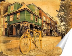   Постер Желтый велосипед