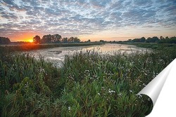   Постер Рассвет над озером