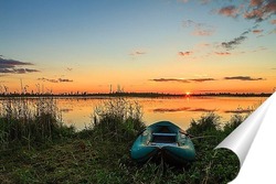  Закат солнца зимой у реки