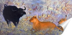   Постер Львы и быки