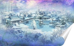   Постер Деревня. Зима