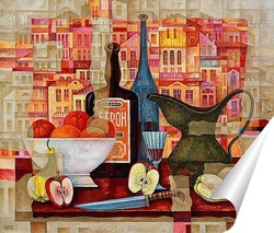   Постер Вино и фрукты