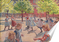   Постер Играющие дети на площади Ингхев