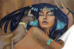   Постер Египтянка и кошка