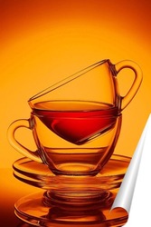   Постер Чайная пара в оранжевом.