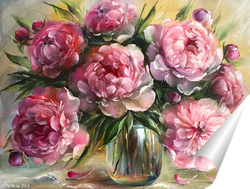   Постер Нежные розовые пионы