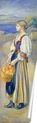   Постер Девочка с корзиной апельсинов