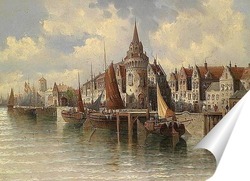   Постер Взгляд на портовый город